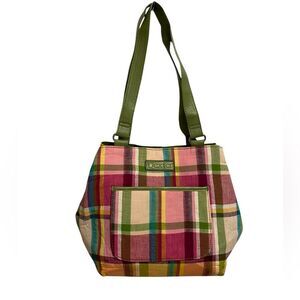 Dexter Multicolor Plaid Shoulder Bag Cotton Colorblock Lightweight Feminine Cute